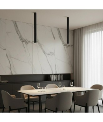 kelvo® DUCT KLV-101-0054 Φωτιστικό Downlight Σποτ για Λάμπα MR16 με Ντουί GU10 AC 220-240V IP20 - Μαύρο Ματ - Μ6 x Π6 x Υ75cm